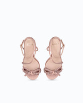 Satin stiletto sandal with strass bow - | Pinko