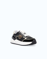 Παπούτσια sneakers με λογότυπο και γυαλιστερές λεπτομέρειες με όψη καθρέφτη - | Pinko