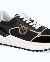 Παπούτσια sneakers με λογότυπο και γυαλιστερές λεπτομέρειες με όψη καθρέφτη - | Pinko