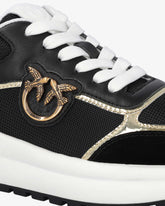 Παπούτσια sneakers με λογότυπο και γυαλιστερές λεπτομέρειες με όψη καθρέφτη - | Pinko