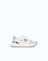 Παπούτσια sneakers με λογότυπο και γυαλιστερές λεπτομέρειες με όψη καθρέφτη - | Pinko