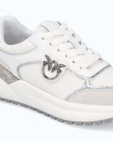 Παπούτσια sneakers με λογότυπο και γυαλιστερές λεπτομέρειες με όψη καθρέφτη - | Pinko