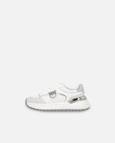 Παπούτσια sneakers με λογότυπο και γυαλιστερές λεπτομέρειες με όψη καθρέφτη - | Pinko