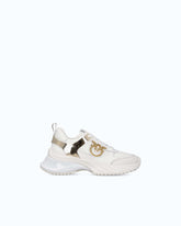 Sneakersy ARIEL z imitacji skóry lustrzanymi detalami - | Pinko
