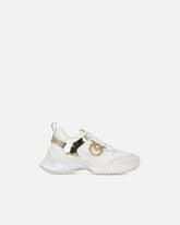 Ariel leather-effect sneakers with mirror detailing - | Pinko