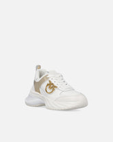 Ariel leather-effect sneakers with mirror detailing - | Pinko