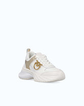 Sneakersy ARIEL z imitacji skóry lustrzanymi detalami - | Pinko