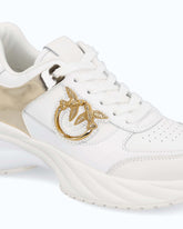 Sneakersy ARIEL z imitacji skóry lustrzanymi detalami - | Pinko