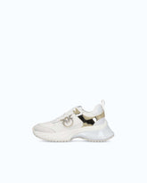 Sneakersy ARIEL z imitacji skóry lustrzanymi detalami - | Pinko