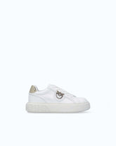 Leather sneakers with Love Birds logo - White | Pinko