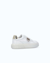 Leather sneakers with Love Birds logo - White | Pinko