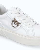 Leather sneakers with Love Birds logo - | Pinko