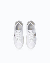 Leather sneakers with Love Birds logo - White | Pinko