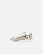 Sneakers basse in maglia con inserti specchiati - | Pinko