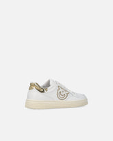 Scarpe da tennis in pelle con dettagli metallizzati - | Pinko