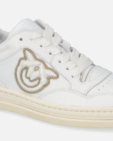Scarpe da tennis in pelle con dettagli metallizzati - | Pinko