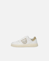 Scarpe da tennis in pelle con dettagli metallizzati - | Pinko