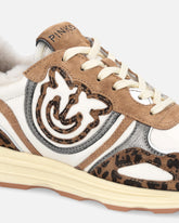 Sneakers avec logo Love Birds et imprimé animalier - | Pinko