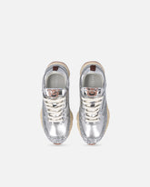 Sneakers laminate con glitter argento - | Pinko