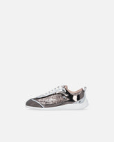 Sneakers con paillettes e inserti metallizzati - | Pinko