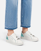 Sneakers aus Leder mit Logo - Mehrfarbig Grün-Weiß | Pinko