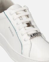 Sneakers aus Leder mit Logo - Mehrfarbig Grün-Weiß | Pinko
