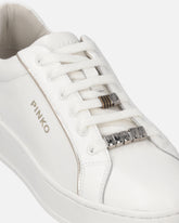 Leather sneakers with logo - | Pinko