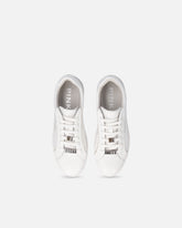 Leather sneakers with logo - | Pinko