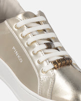 Scarpe da ginnastica laminate con logo - Grigio | Pinko