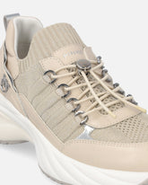 Knitted sneakers with laces and cord lock - | Pinko