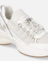 Knitted sneakers with laces and cord lock - | Pinko