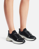 Sneakers in maglia con lacci e fermacorda - | Pinko