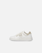 Leather sneakers with Love Birds logo - | Pinko