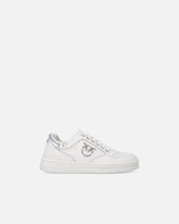 Leather sneakers with Love Birds logo - | Pinko
