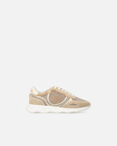 Mesh and suede sneakers with Love Birds logo - | Pinko