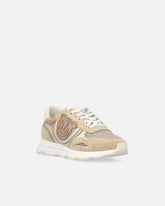 Mesh and suede sneakers with Love Birds logo - | Pinko