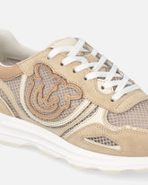 Sneakers in mesh e suede con logo Love Birds - | Pinko