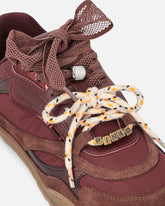 Sneakers mit doppelten Schnürsenkeln und Applikationen - Burgunder | Pinko