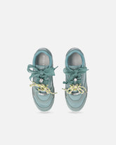 Sneakers with double laces and logo details - Sage Green | Pinko