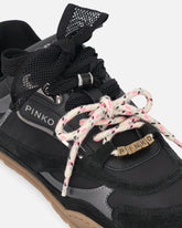 Sneakers with double laces and logo details - Black | Pinko