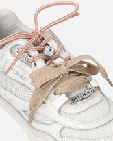 Sneakers con lacci doppi, cristallo e charm - | Pinko