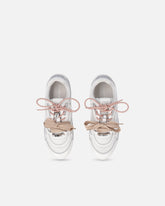 Sneakers con lacci doppi, cristallo e charm - | Pinko