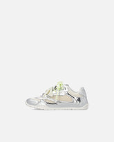 Laminated sneakers with double laces and jewel details - Silver | Pinko