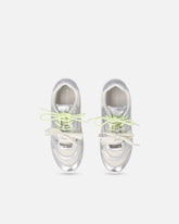 Laminated sneakers with double laces and jewel details - Silver | Pinko