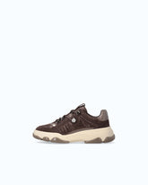 Sneakers in pelle con lacci trekking - Marrone | Pinko