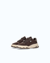 Sneakers in pelle con lacci trekking - Marrone | Pinko