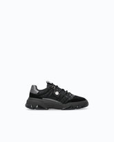 Δερμάτινα sneakers με κορδόνια trekking - Μαύρο | Pinko