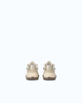 Laminated suede sneakers with trekking-style laces - Beige | Pinko
