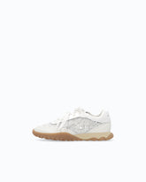Leather and lace sneakers with double lacing - White | Pinko