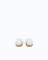 Leather and lace sneakers with double lacing - White | Pinko